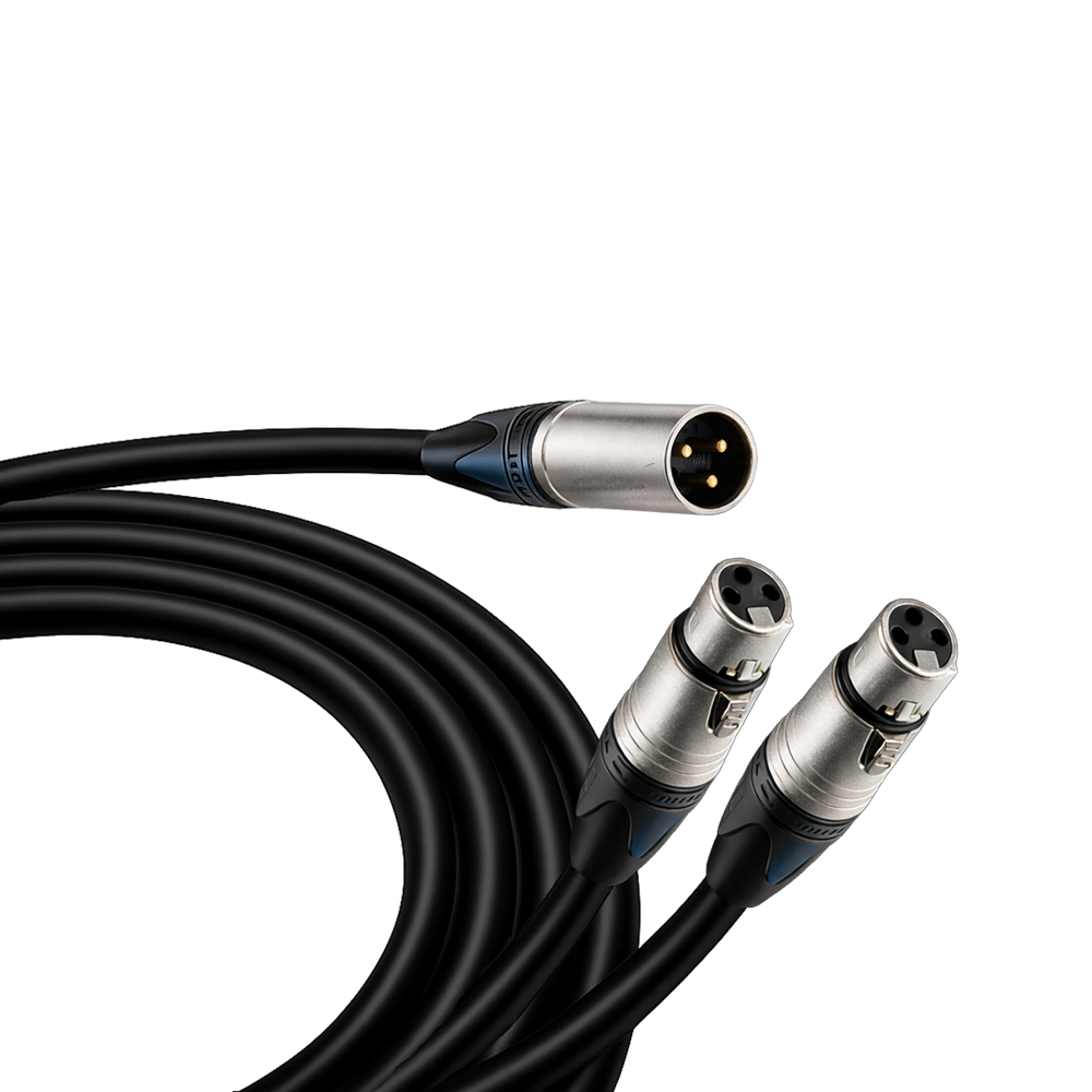 2 XLR Female to 1 XLR Male