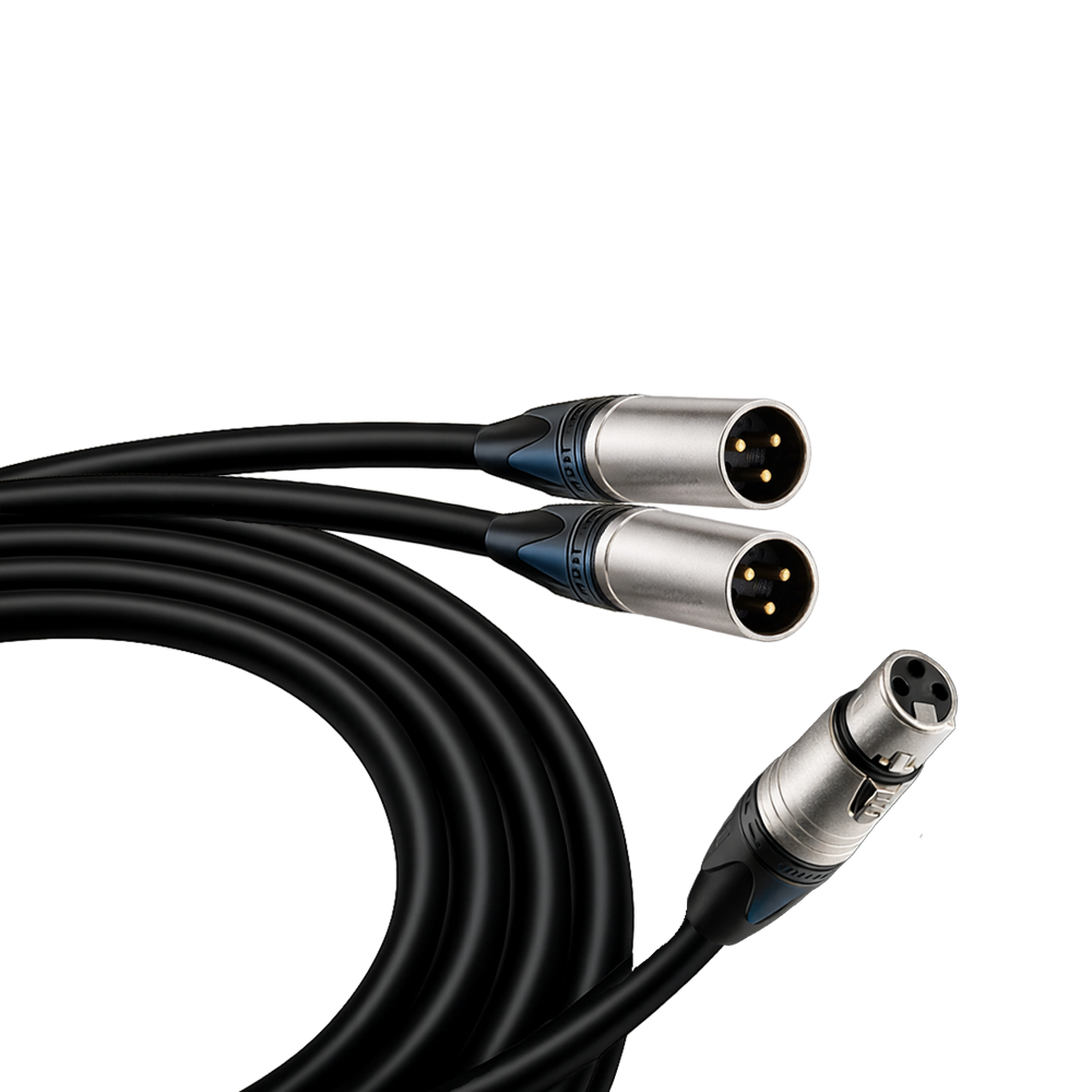 2 XLR Male to 1 XLR Female